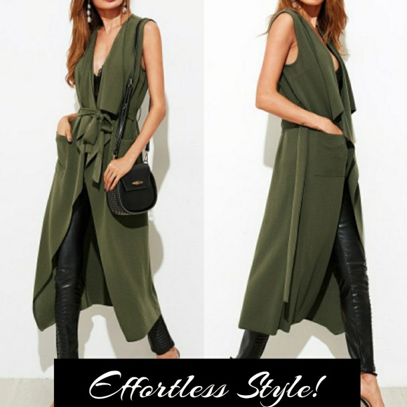 desireshoppe Jackets & Blazers - LastOne! Sleeveless Waterfall Duster